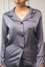 Жіноча піжама BO.Brand сорочка та штани, колір графіт - Зображення 2