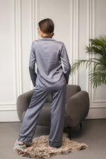 Жіноча піжама BO.Brand сорочка та штани, колір графіт - Зображення 3