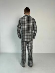 Чоловіча котонова піжама BO.Brand, колір сірий - Зображення 7