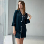 Шовкова жіноча піжама BO.Brand для дому, колір смарагд