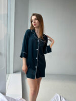 Шовкова жіноча піжама BO.Brand для дому, колір смарагд