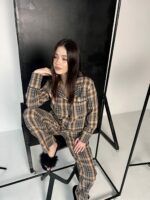 Жіноча піжама BO.Brand котон коричнева клітинка - Зображення 9