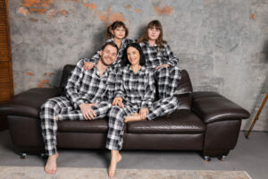 Парні піжами BO.Brand фланель в сірому кольорі - Зображення 5