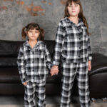 Дитяча піжама BO.Brand фланель в сіру клітинку