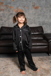 Дитяча шовкова піжама BO.Brand чорний колір