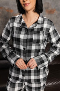 Парні піжами BO.Brand фланель в сірому кольорі - Зображення 9