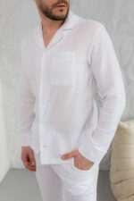 Чоловіча муслінова піжама BO.Brand білий колір - Зображення 2