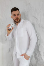 Чоловіча муслінова піжама BO.Brand білий колір - Зображення 3
