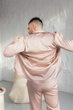 Чоловіча піжама BO.Brand сорочка брюки, бежевий колір - Зображення 4