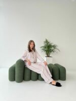 Жіноча сорочка та штани BO.Brand, піжама у коричневу смужку - Зображення 4