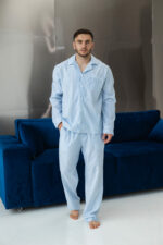 Чоловіча піжама BO.Brand в блакитну смужку - Зображення 9