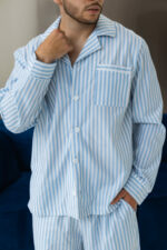 Чоловіча піжама BO.Brand в блакитну смужку - Зображення 2