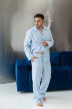 Чоловіча піжама BO.Brand в блакитну смужку - Зображення 8