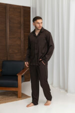 Чоловіча шовкова піжама BO.Brand коричневий колір