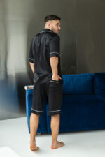 Шовкова чоловіча піжама BO.Brand чорний колір - Зображення 3