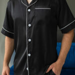 Шовкова чоловіча піжама BO.Brand чорний колір