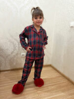 Дитяча піжама BO.Brand котонова, у синю клітинку