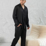 Піжама чоловіча шовкова BO.Brand чорний колір