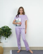 Піжама жіноча BO.Brand чорна велюрова 3 в 1 (футболка, шорти та штани) - Зображення 15