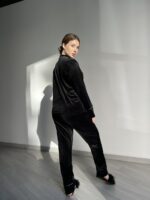 Піжама жіноча BO.Brand двійка велюрова, чорна - Зображення 13