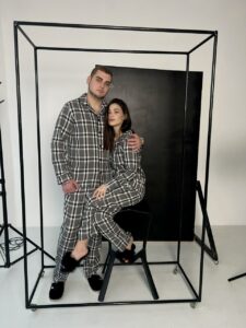 Парні піжами у сіру клітинку BO.Brand на бавовняній основі (сорочка та штани з кишенями) - Зображення 12