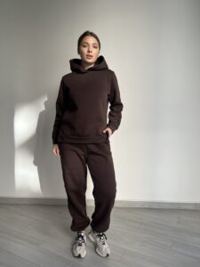Жіночий спортивний костюм BO.Brand на флісі, коричневий - Зображення 4