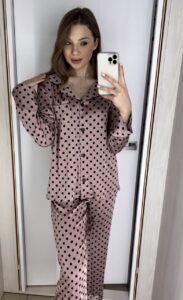 Жіноча піжама BO.Brand 2 в 1, сорочка та штани, шовк, колір мокко - Зображення 6