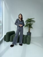 Жіноча піжама BO.Brand сорочка та штани, колір графіт - Зображення 14