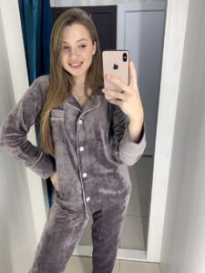 Зимова велюрова жіноча піжама BO.Brand (домашній костюм на ґудзиках та штани, колір какао) - Зображення 7