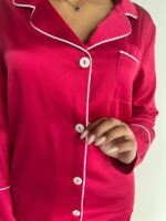 Піжама шовкова малинова BO.Brand, сорочка та штани - Зображення 5