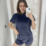 Жіноча піжама для дому та відпочинку , колір синій