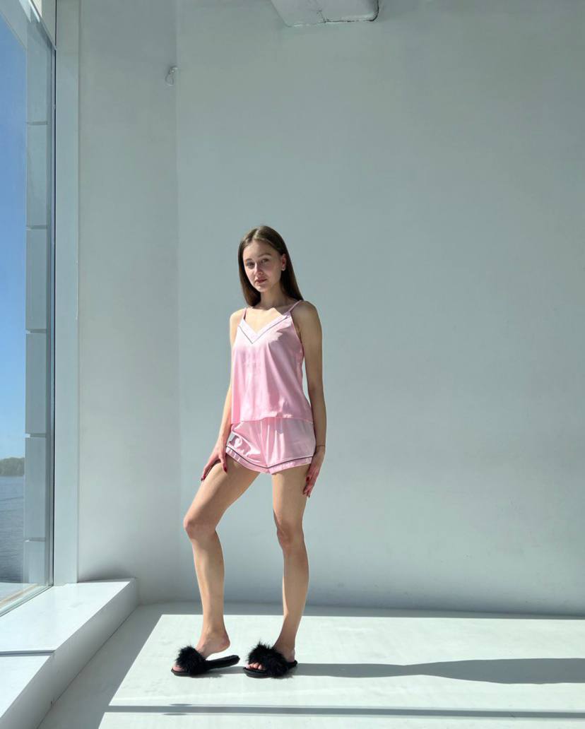 photo1708035870 Жіноча майка і шорти BO.Brand, піжама рожевого кольору - Зображення 1