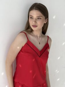 Жіноча майка і шорти BO.Brand, піжама червоного кольору - Зображення 2