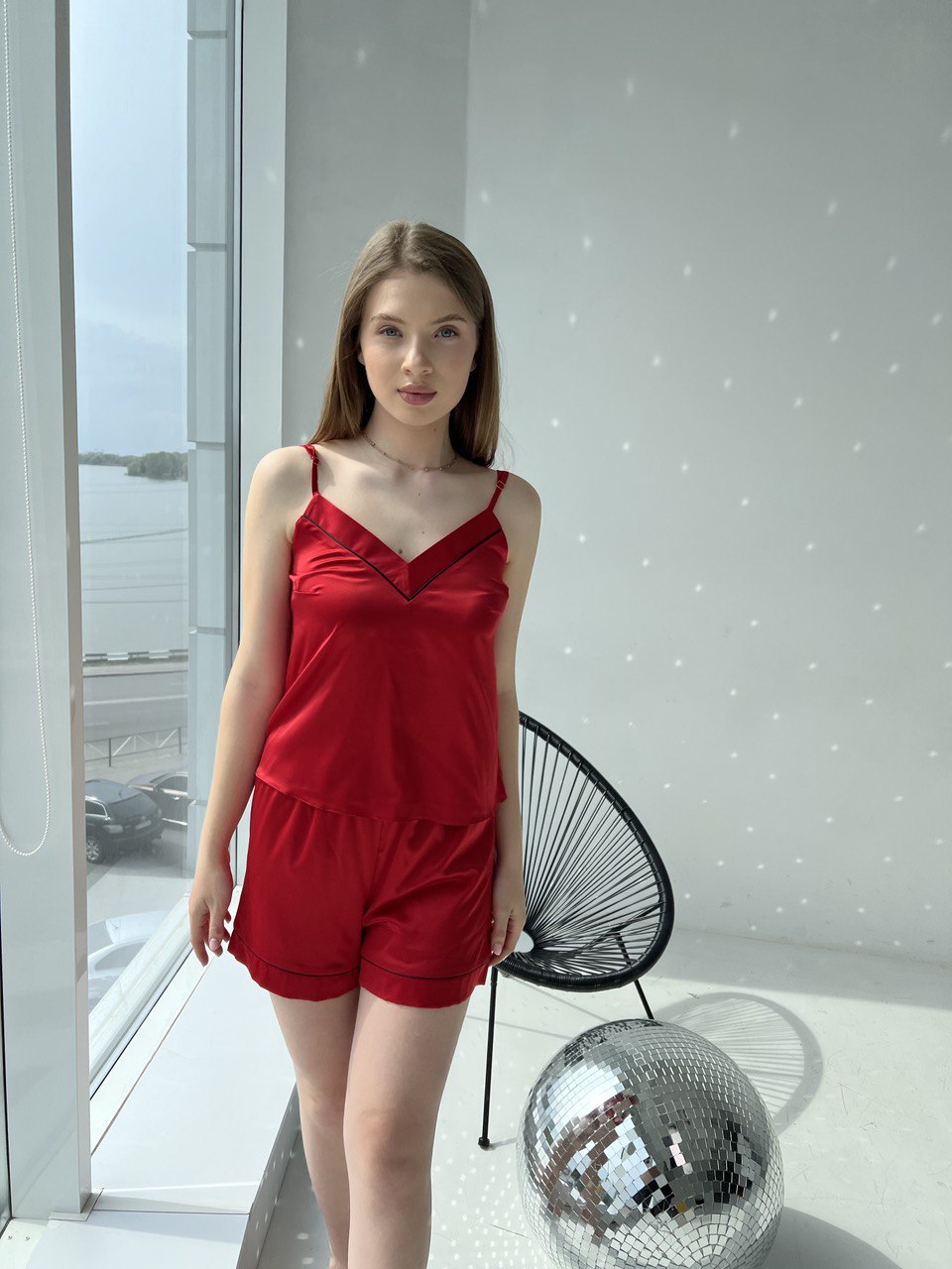 photo1708037095 Жіноча майка і шорти BO.Brand, піжама червоного кольору - Зображення 1