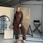 Жіночий спортивний костюм BO.Brand на флісі, коричневий