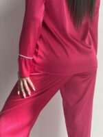 Піжама шовкова малинова BO.Brand, сорочка та штани - Зображення 6
