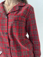 Жіноча піжама в клітинку BO.Brand, натуральна тканина котон, колір червоний - Зображення 2