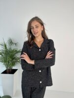 Жіноча піжама BO.Brand у чорному кольорі (сорочка та штани)