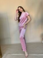 Піжама жіноча BO.Brand чорна велюрова 3 в 1 (футболка, шорти та штани) - Зображення 44