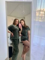 Піжама жіноча BO.Brand чорна велюрова 3 в 1 (футболка, шорти та штани) - Зображення 18